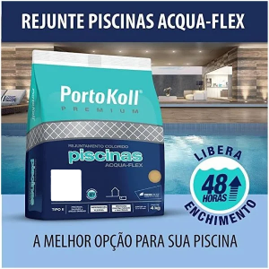 rejunte especial piscinas aqua flex azul 4kg portokoll premium branco brilhante 1