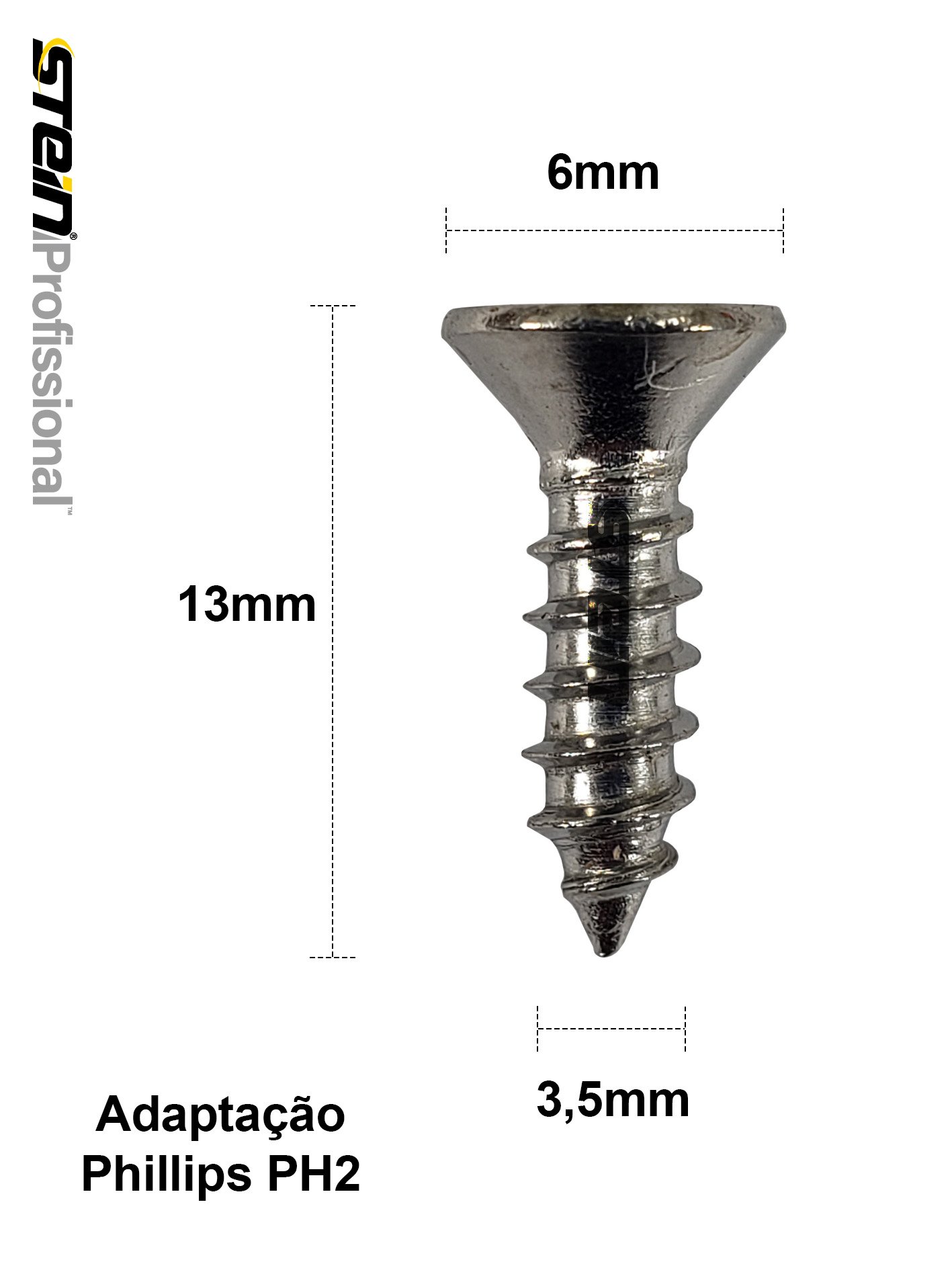 Parafuso Inox Auto Atarraxante Chata Phillips Stein - 3,5X13