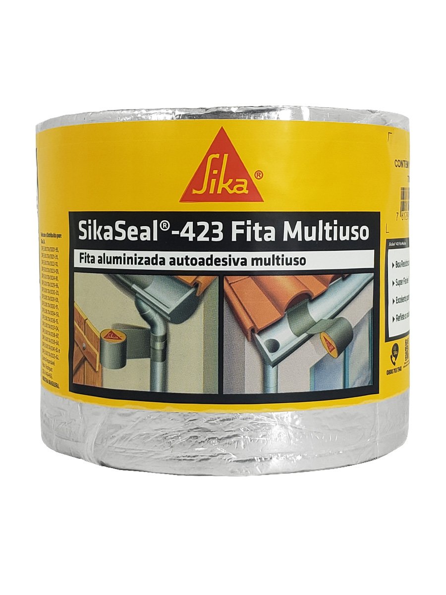Manta Fita Asfáltica Autoadesiva Aluminizada SikaSeal-423 - 10cm x
