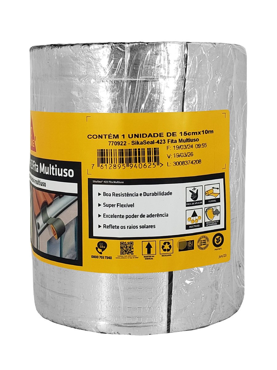 SIYT出品 Manta Fita Asfáltica Autoadesiva Aluminizada SikaSeal-423 - 15cm x