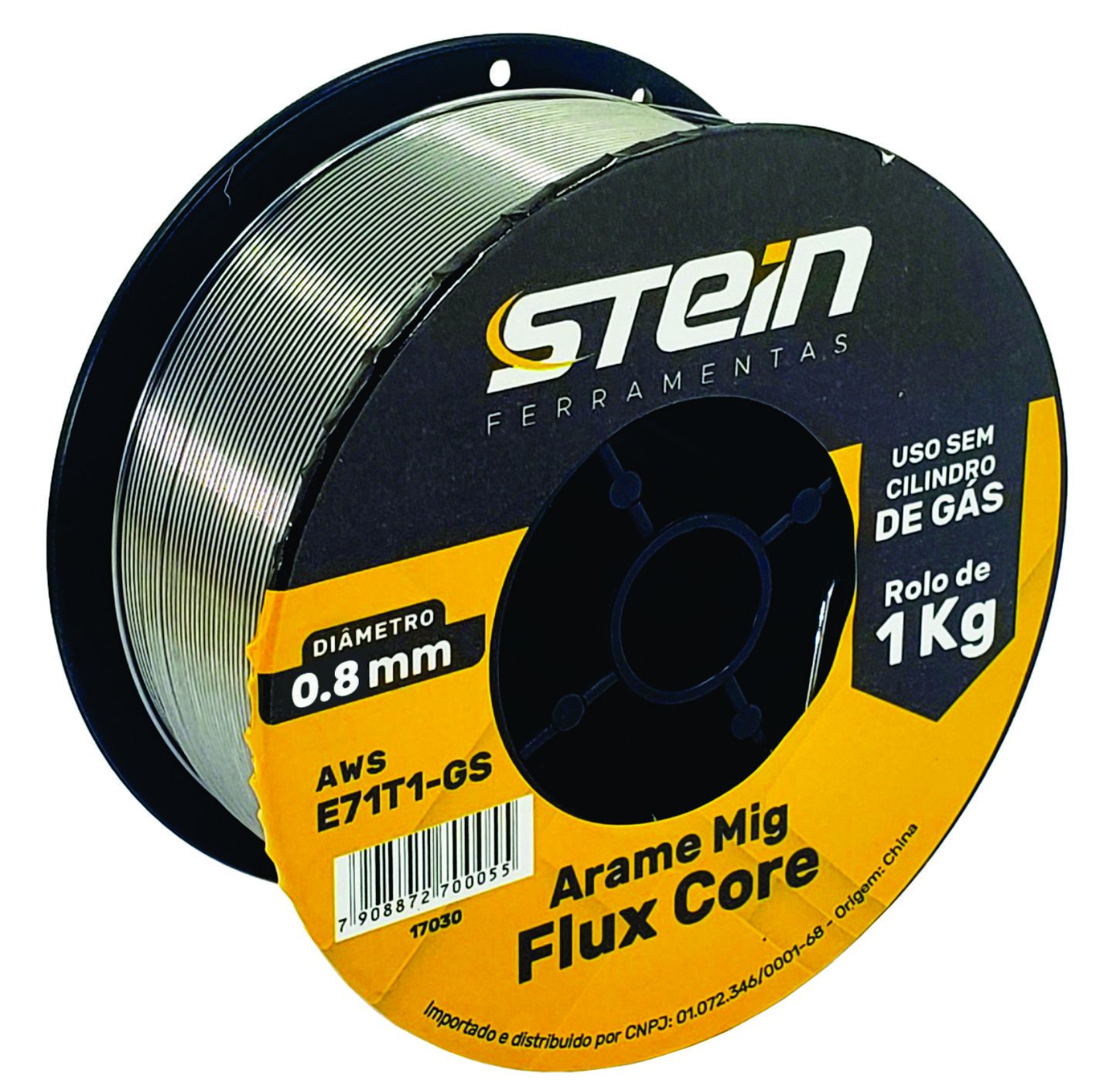 Arame De Solda Mig De 0,8mm Rolo Com 1Kg Sem Gás E71T-GS 0,8mm Stein